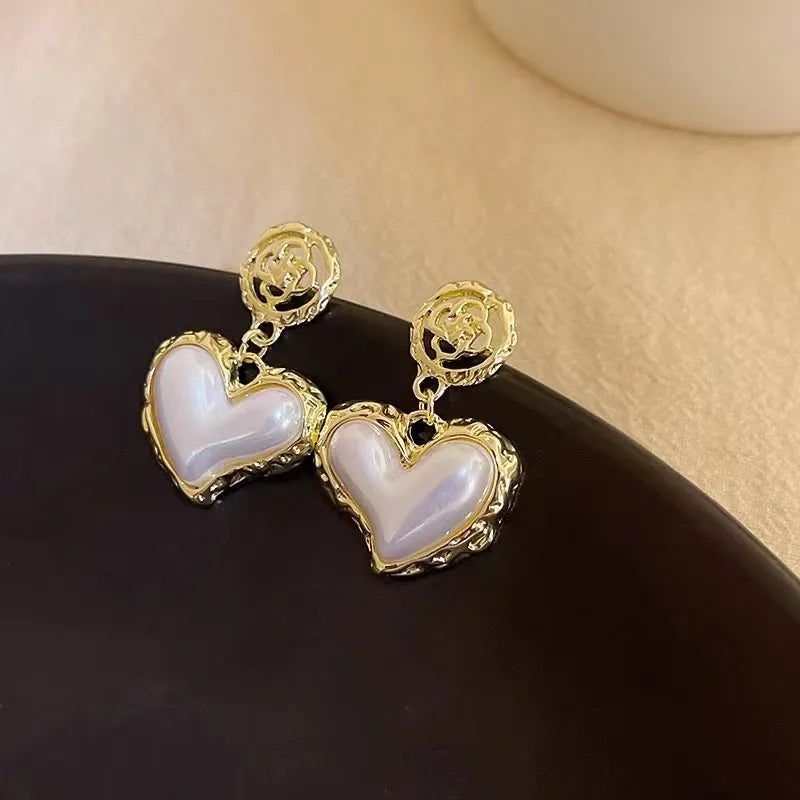 Vintage Romance Heart Drop Earrings