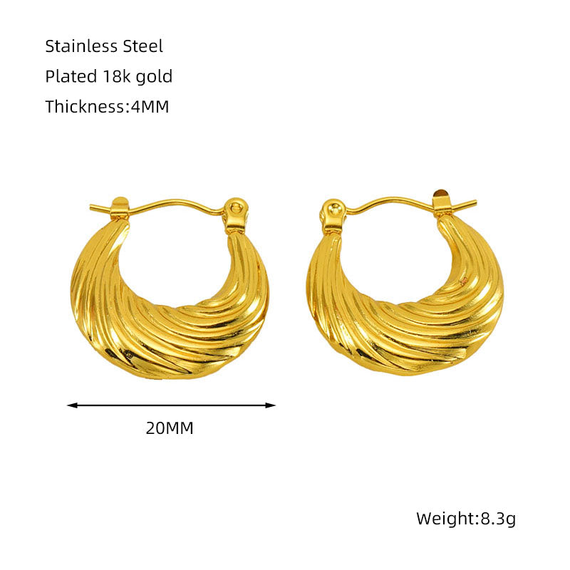 Twisted Elegance Gold Hoop Earrings