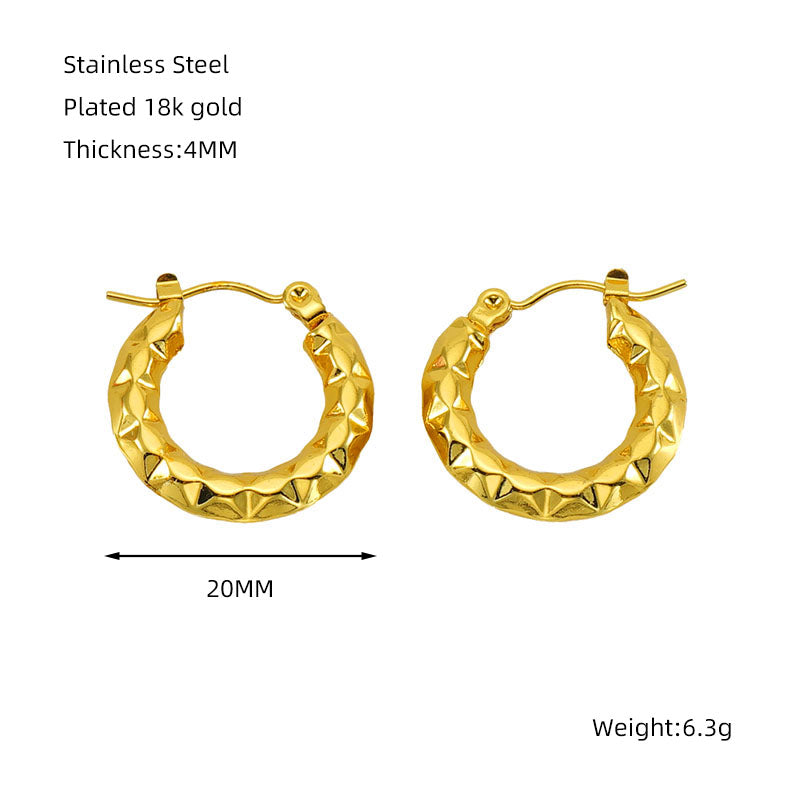 Geometric Shine Gold Hoop Earrings