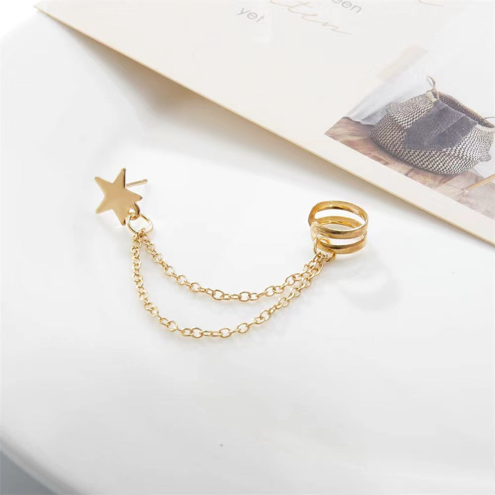 Star Chain Ear Cuff Stud