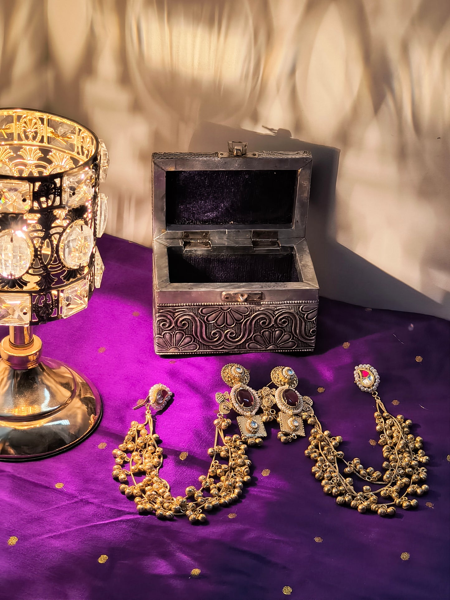 Heritage Kundan & Ghungroo Statement Earrings