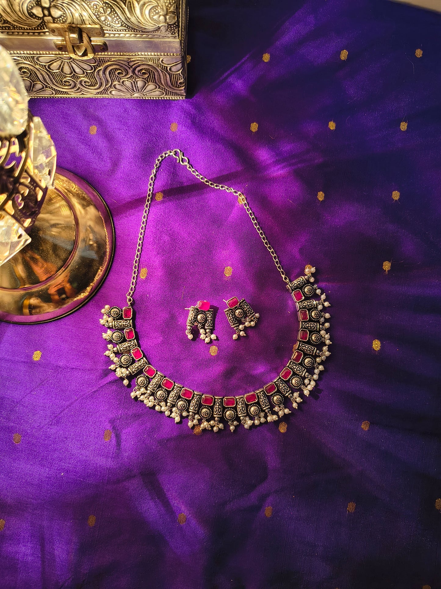 Antique Temple Statement Necklace Set