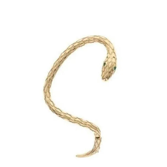 Golden Serpent Wrap Earring– Right ear