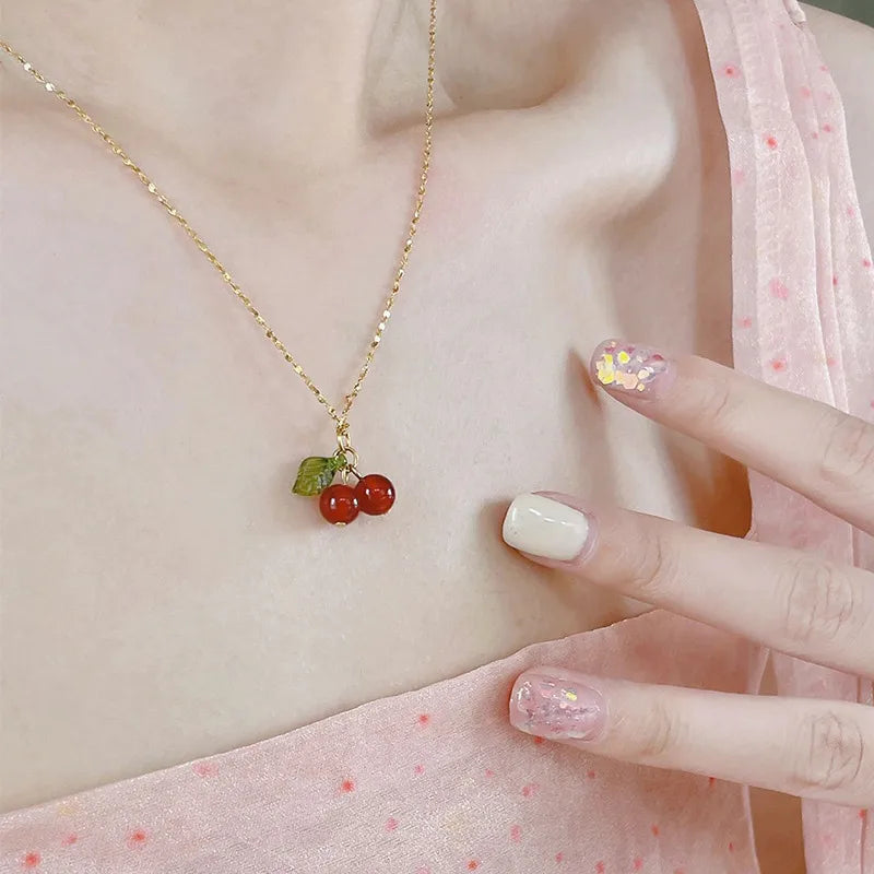 Sweet Cherry Pendant Necklace
