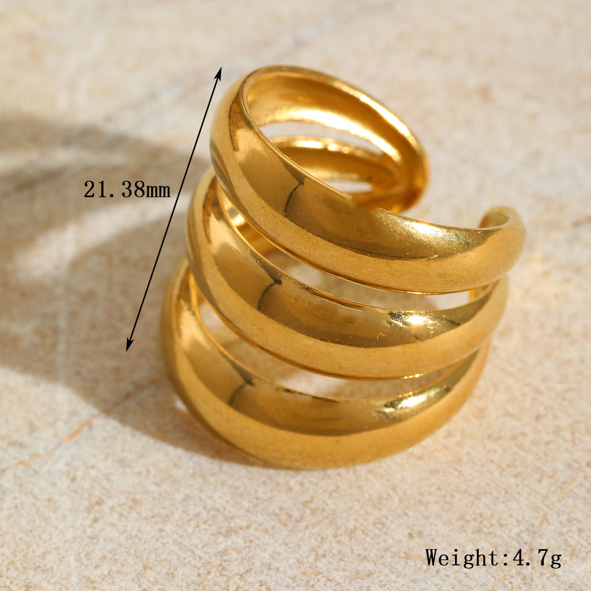 Bold Spiral Gold-Tone Open Ring