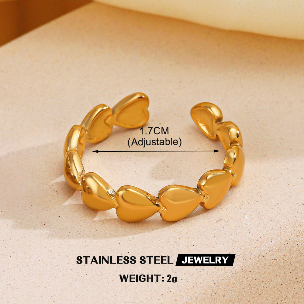 Golden Heart Adjustable Ring