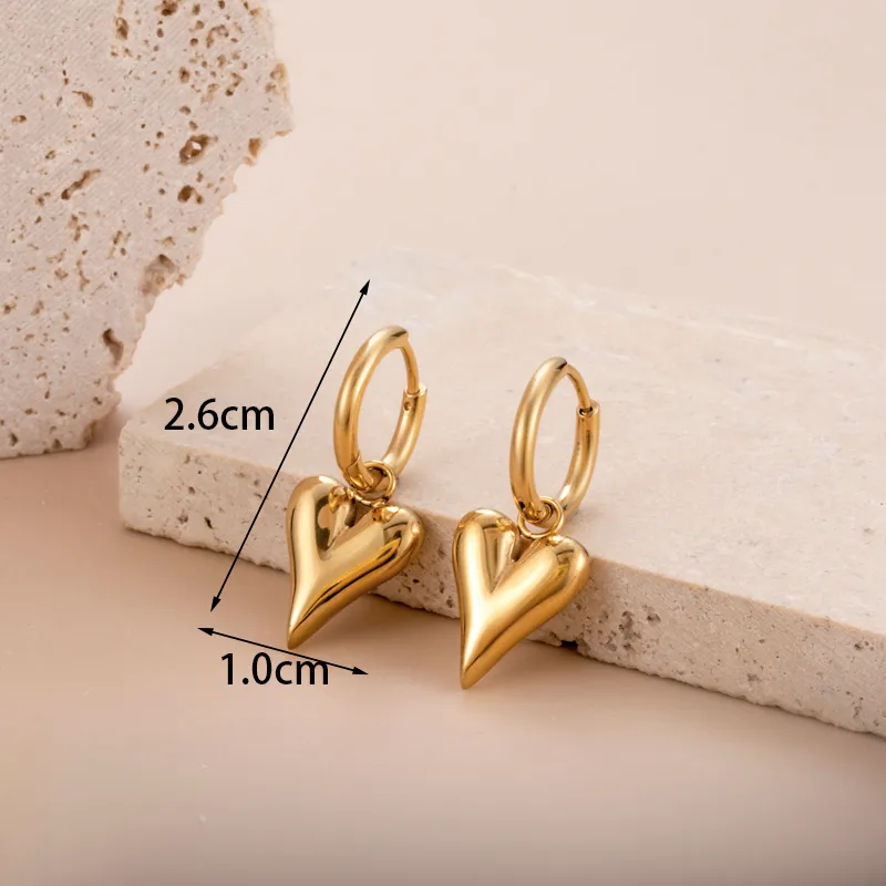 Golden Love Drop Hoop Earrings