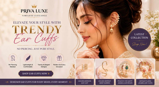 Buy Trendy Ear Cuffs Online in India - Latest Designer Styles | Priva Luxe