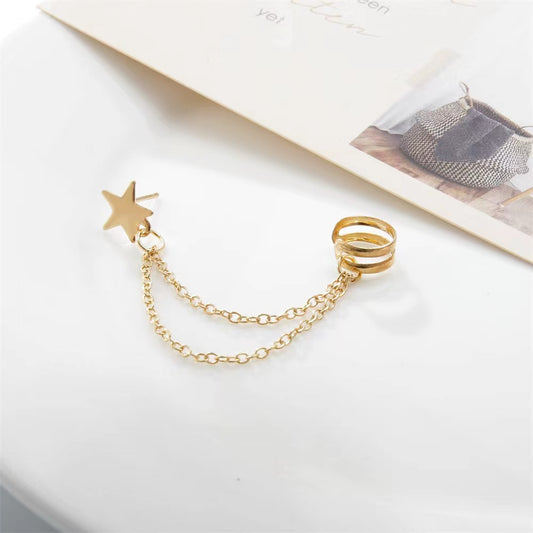 Star Chain Ear Cuff Stud