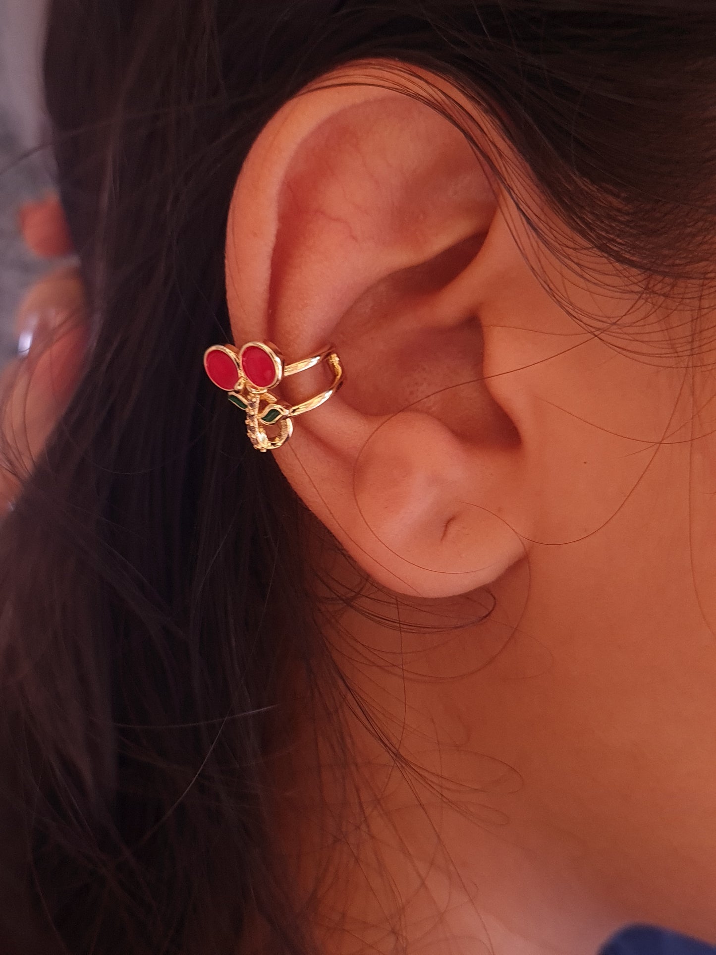 Cherry Pop Enamel Ear Cuff