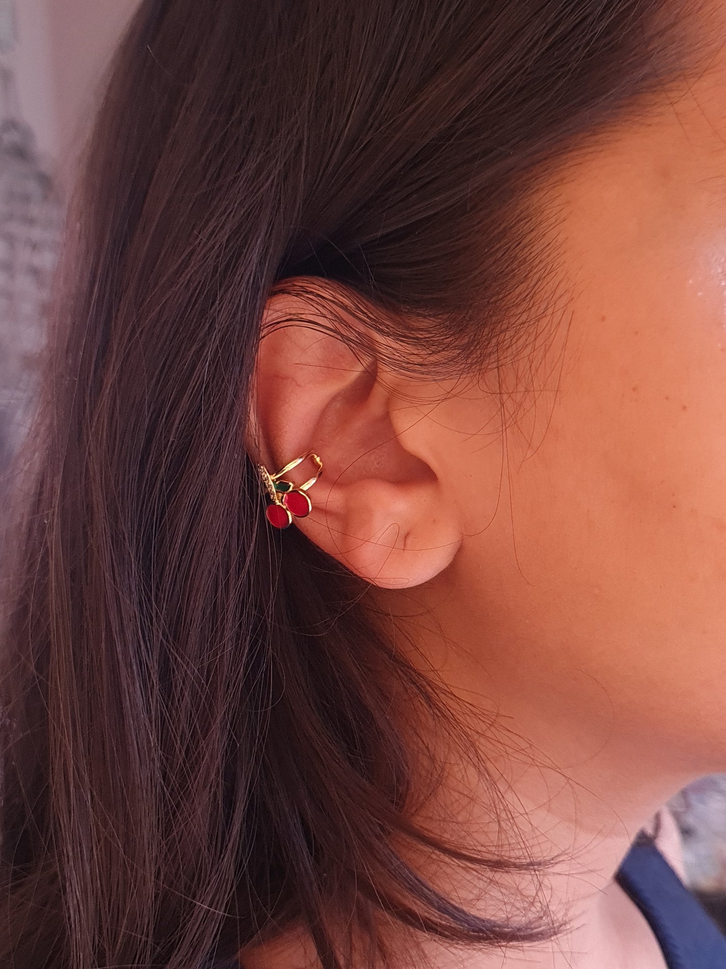 Cherry Pop Enamel Ear Cuff