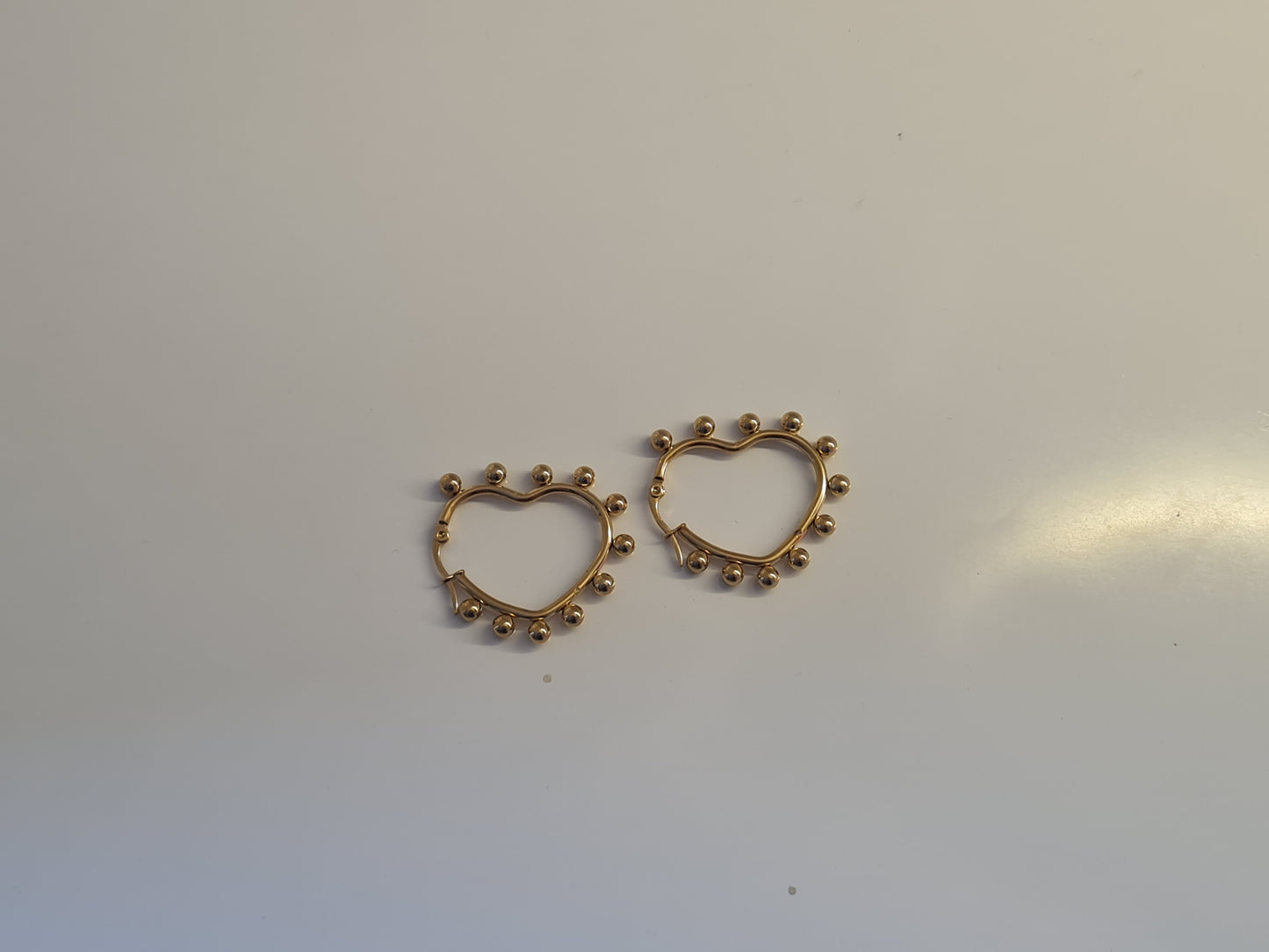 Golden Orbit Heart Hoop Earrings