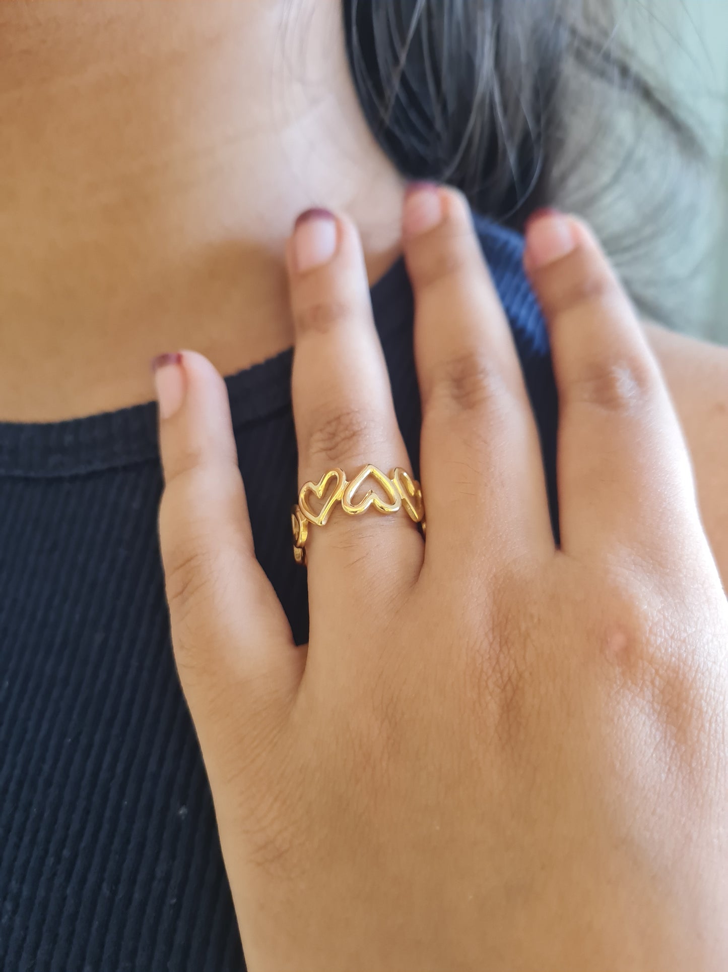 Golden Heart Adjustable Ring