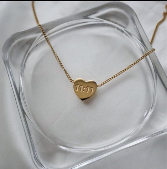 11:11 Heart Pendant Necklace