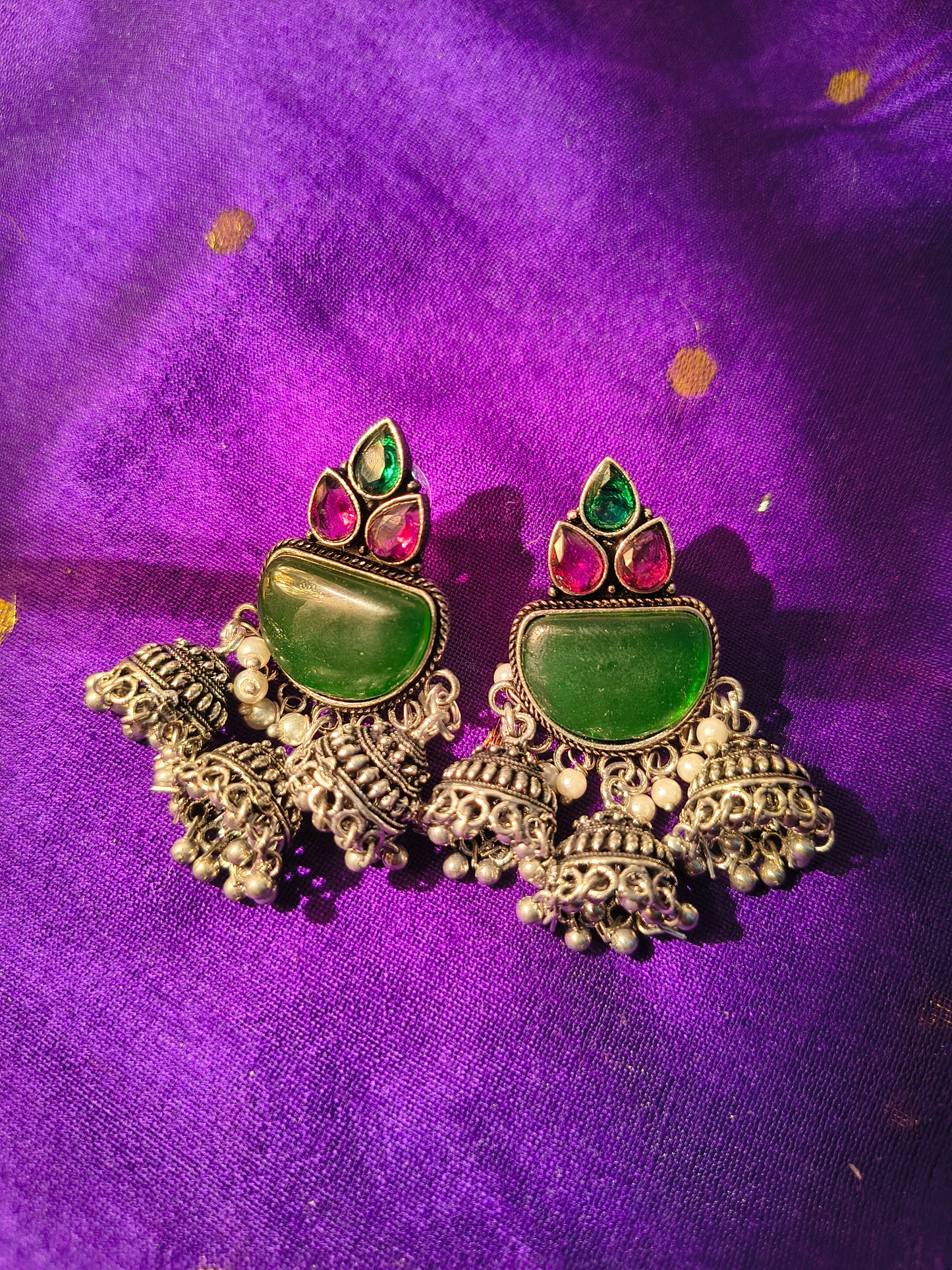 Riwaayat Triple Jhumka Earrings