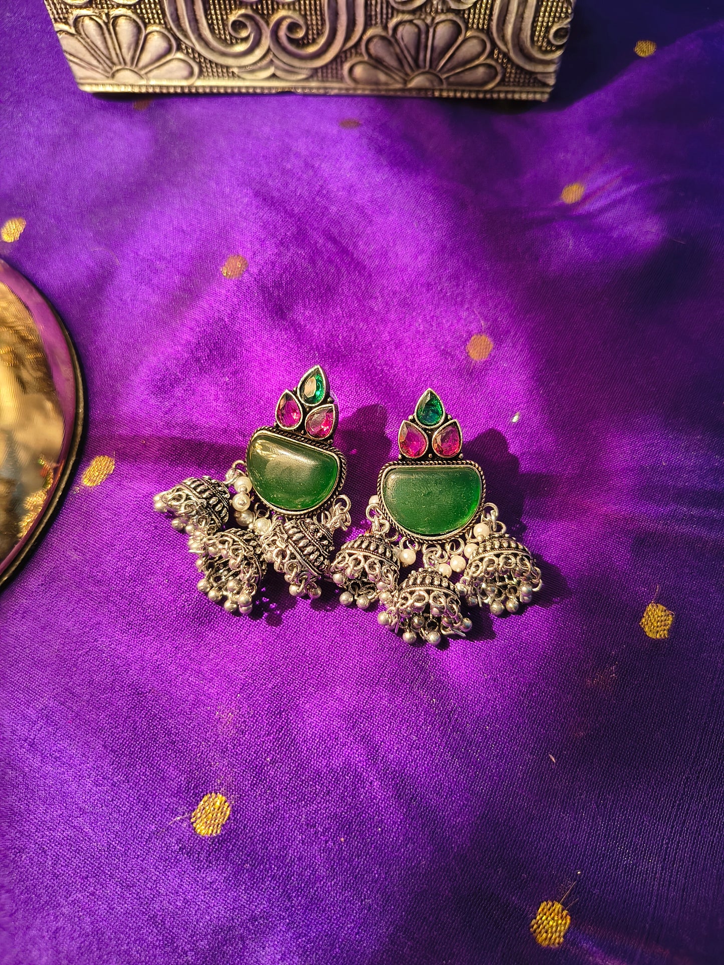 Riwaayat Triple Jhumka Earrings
