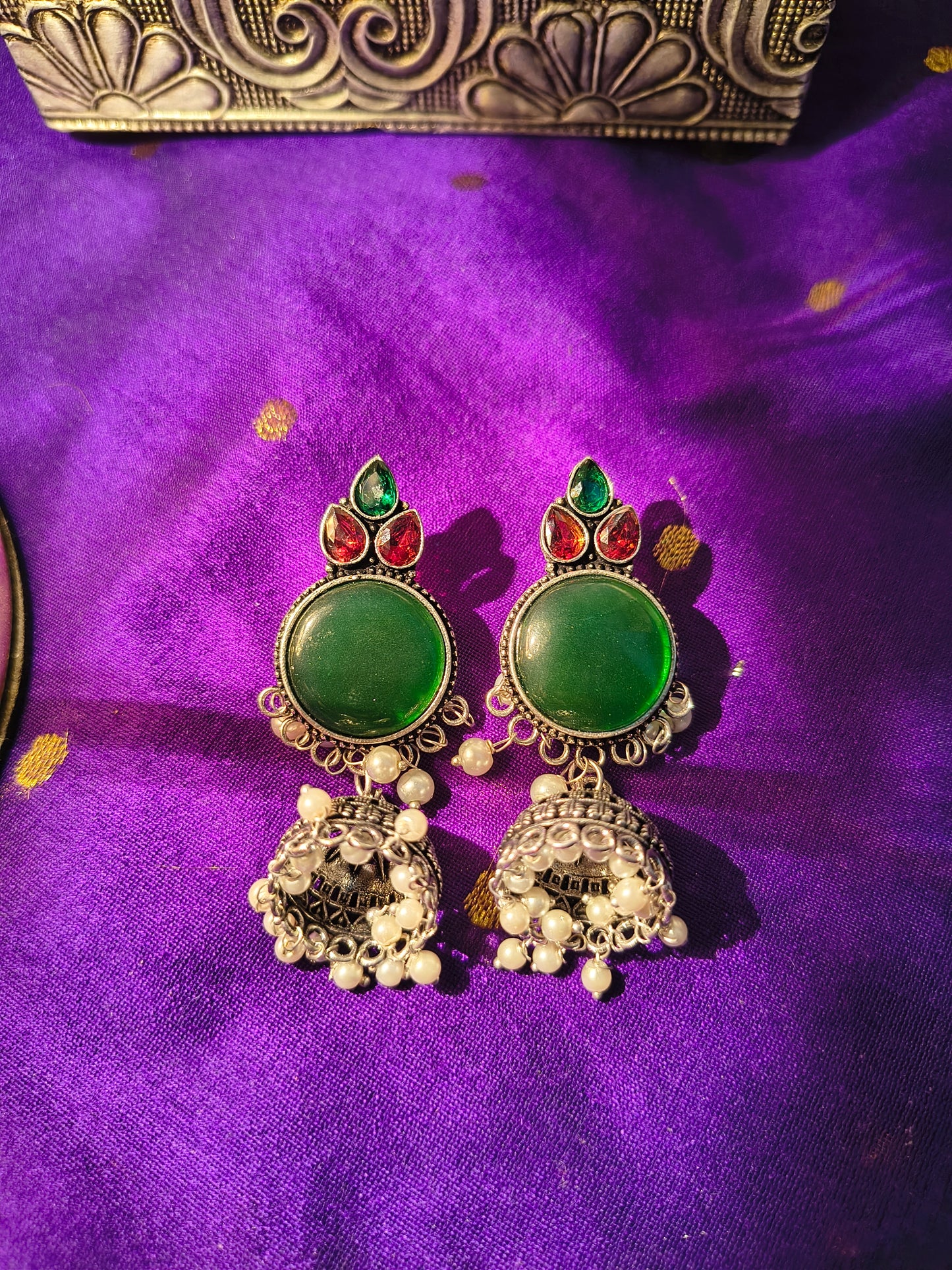 Vintage Pearl Dome Dangler Earrings