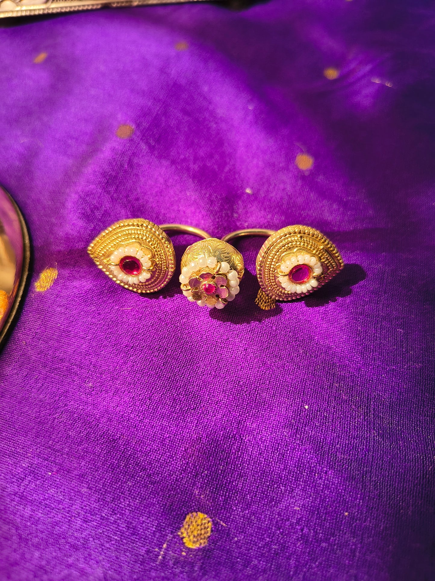 Antique Gold Adjustable Statement Rings