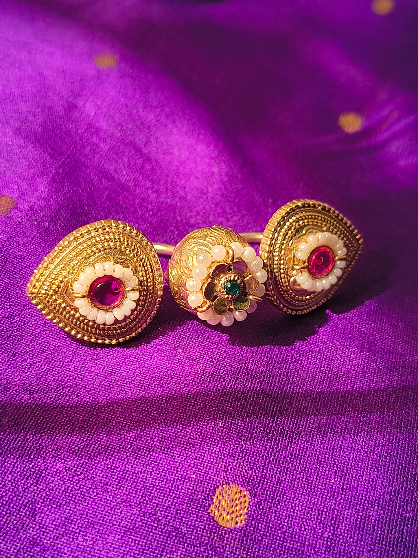 Antique Gold Adjustable Statement Rings