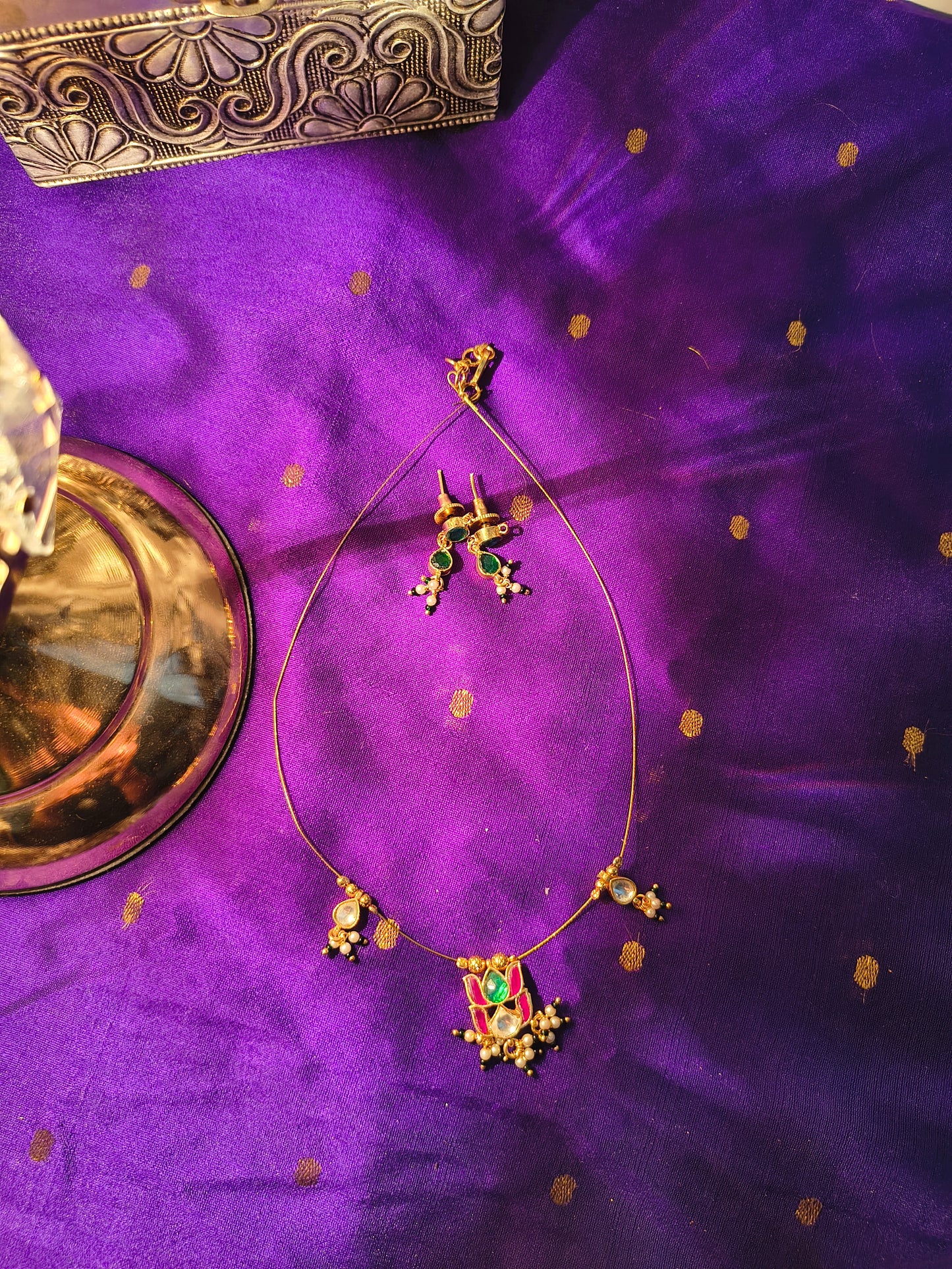 Kumudini Lotus Bloom Necklace Set