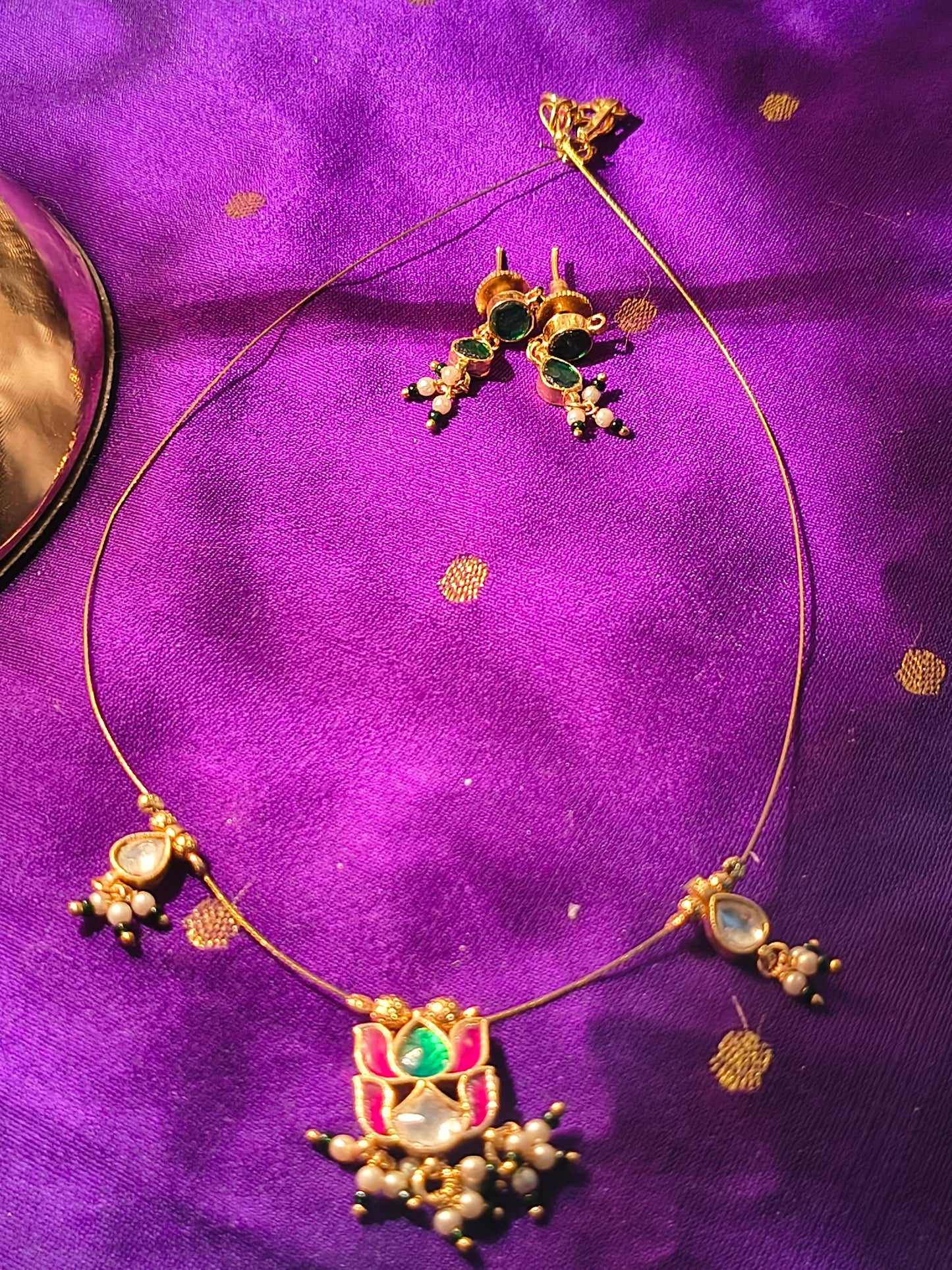 Kumudini Lotus Bloom Necklace Set