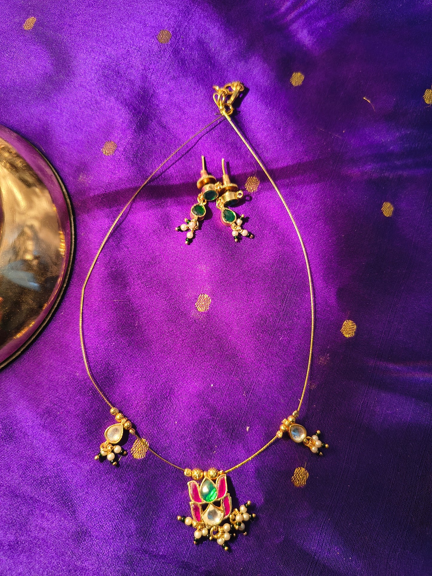 Kumudini Lotus Bloom Necklace Set