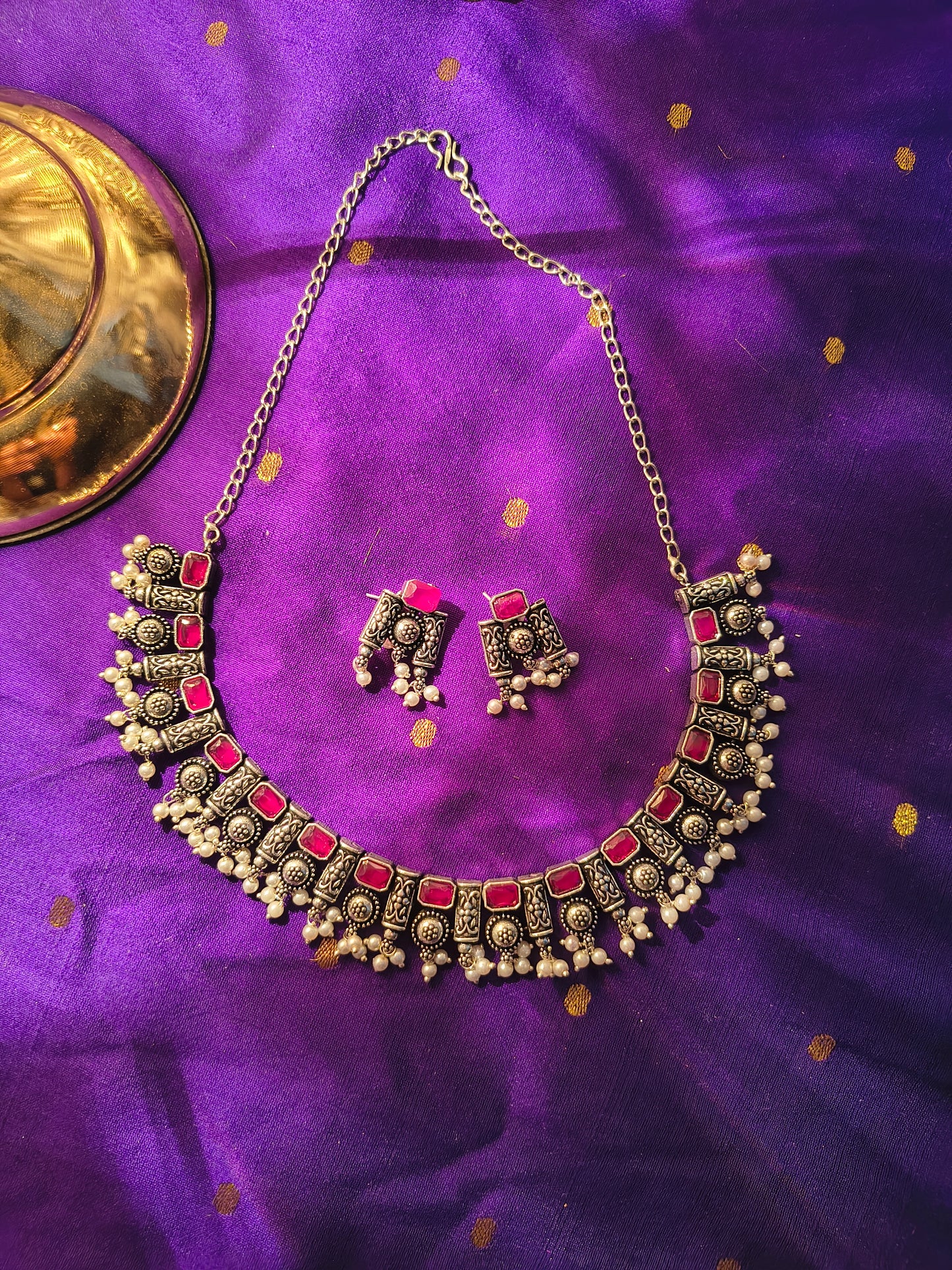 Antique Temple Statement Necklace Set