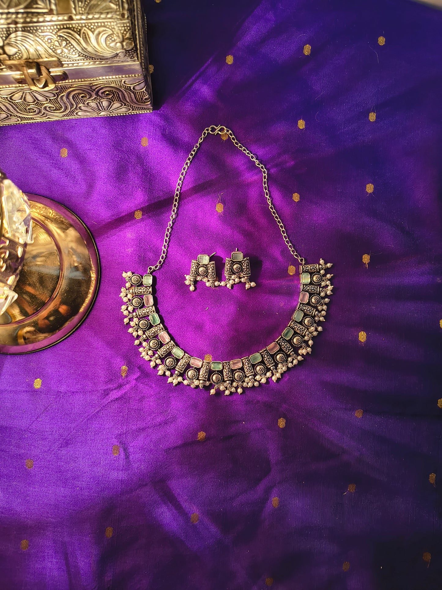 Antique Temple Statement Necklace Set