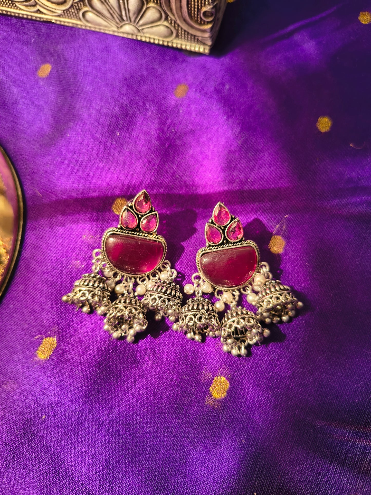 Riwaayat Triple Jhumka Earrings