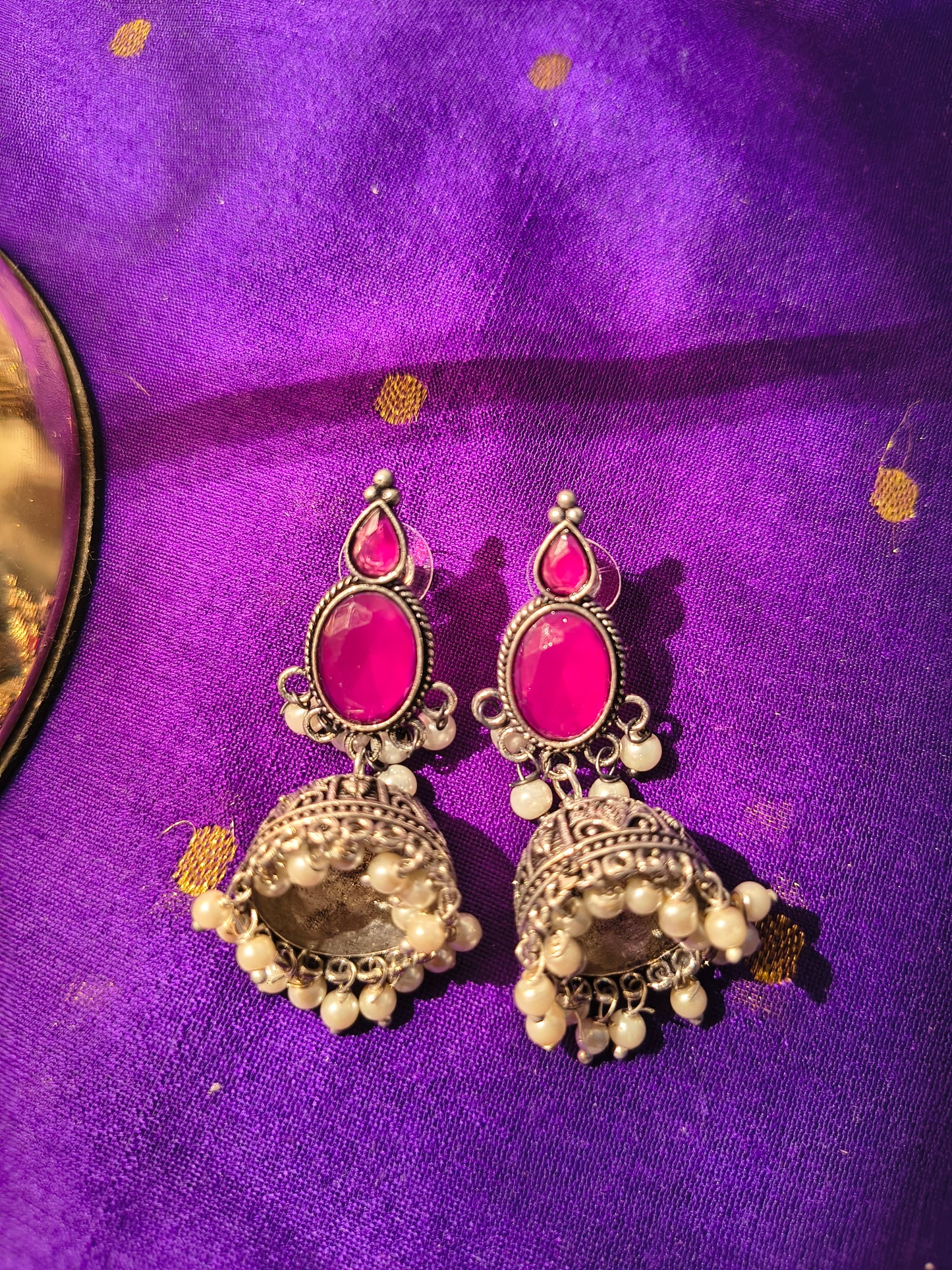 Stone Jhumka Earrings