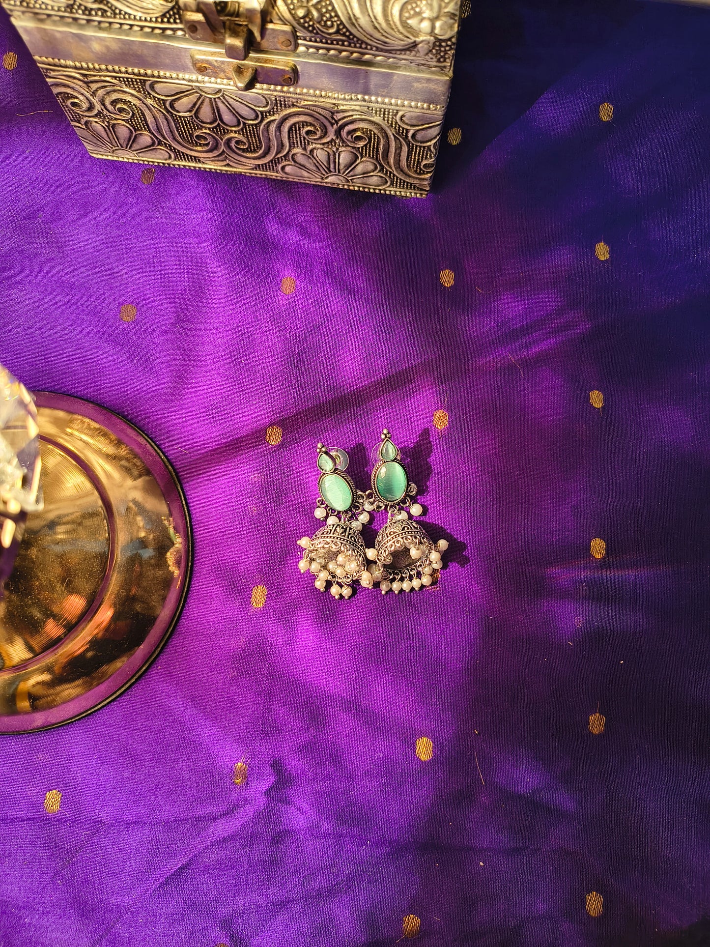 Stone Jhumka Earrings