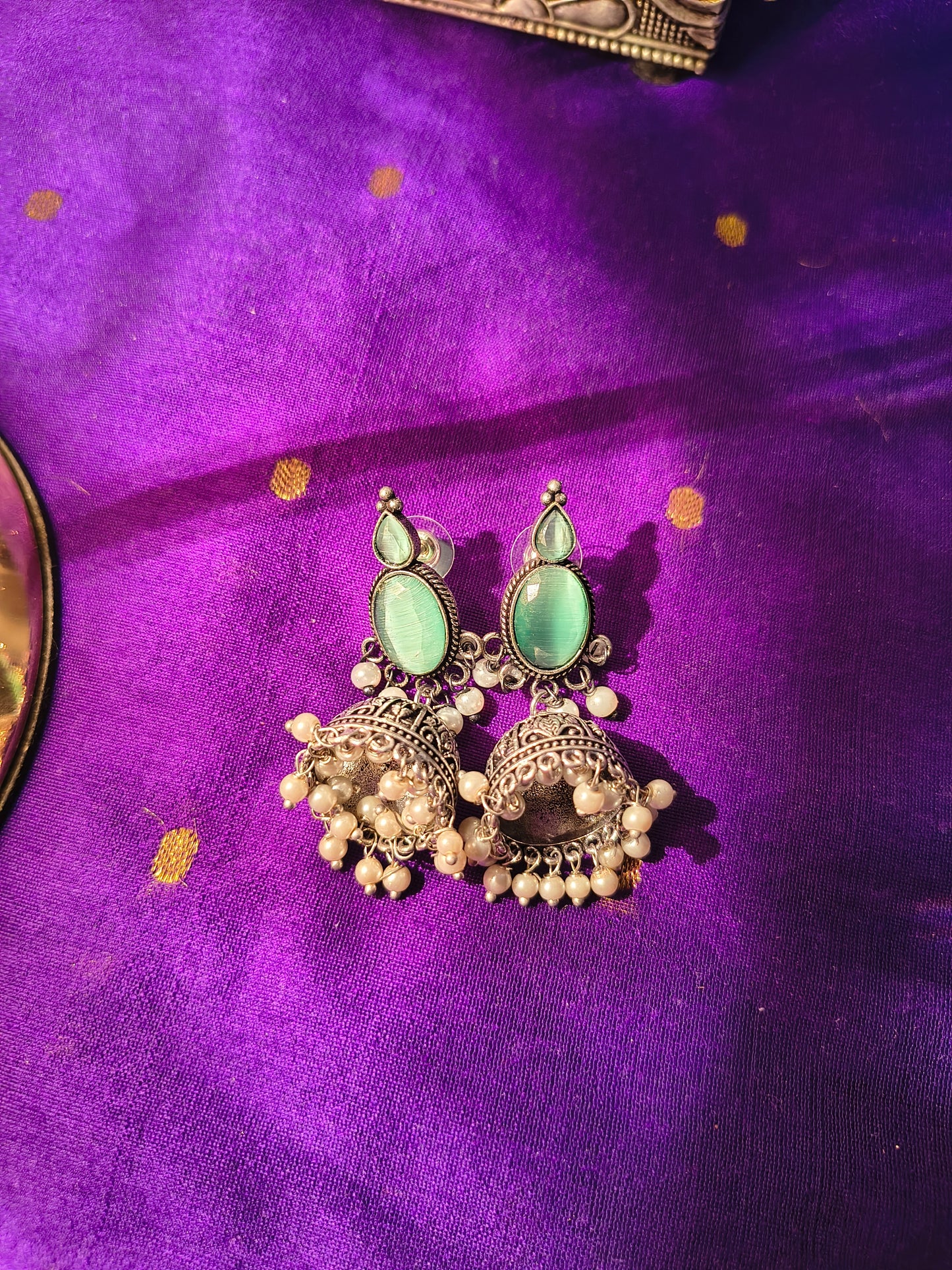 Stone Jhumka Earrings