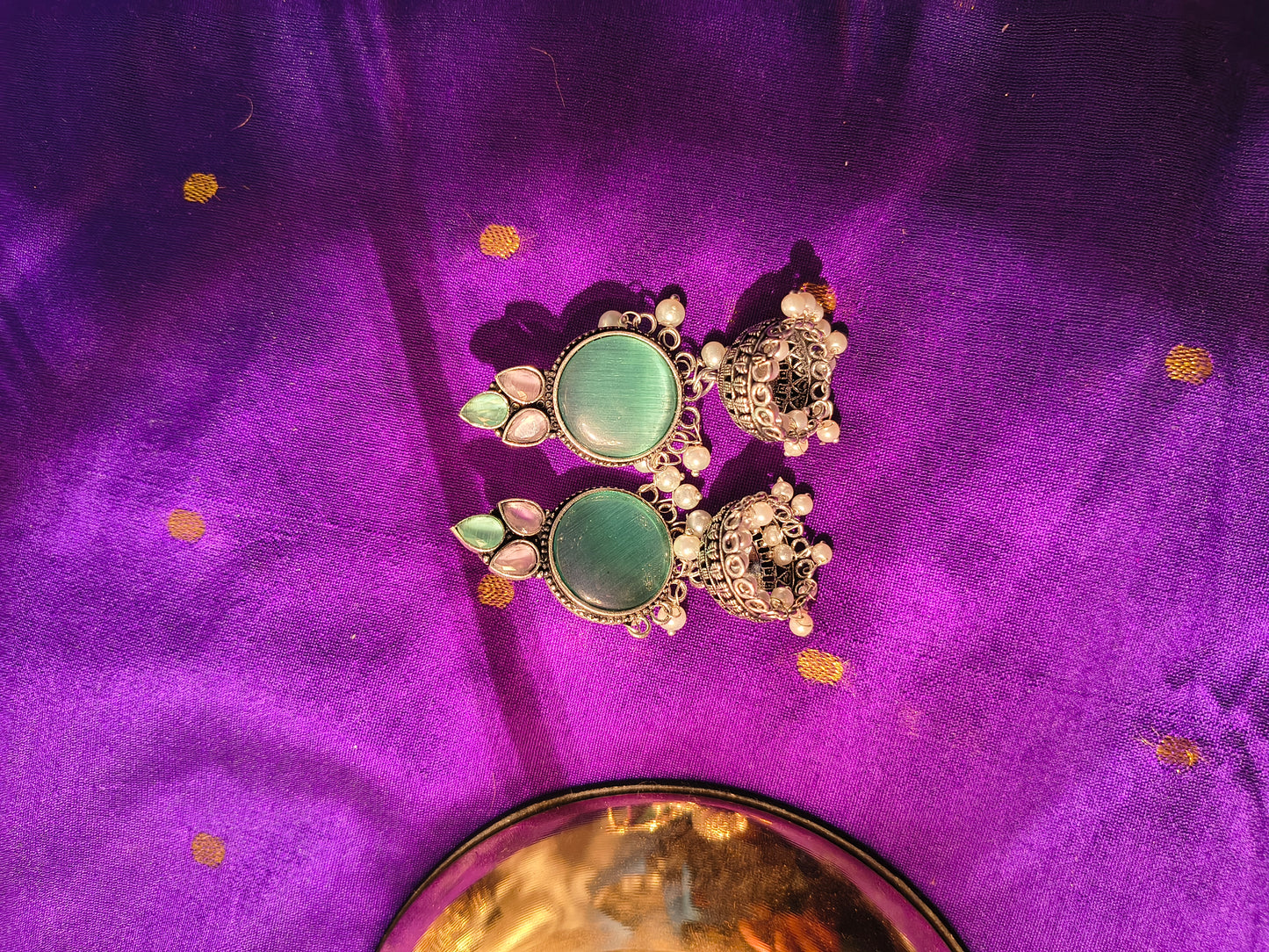 Vintage Pearl Dome Dangler Earrings