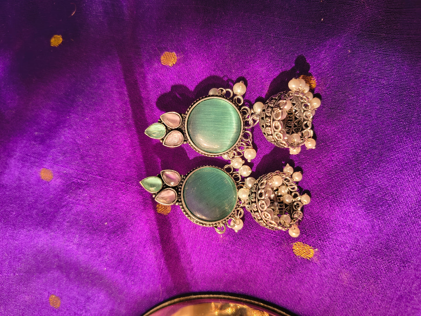 Vintage Pearl Dome Dangler Earrings