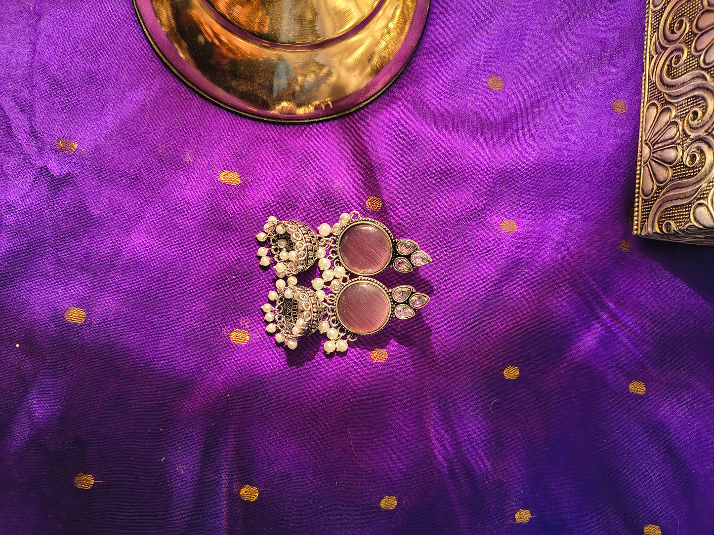 Vintage Pearl Dome Dangler Earrings