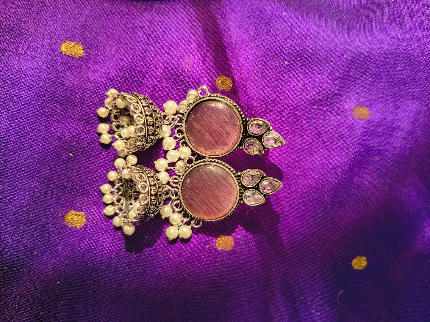 Vintage Pearl Dome Dangler Earrings