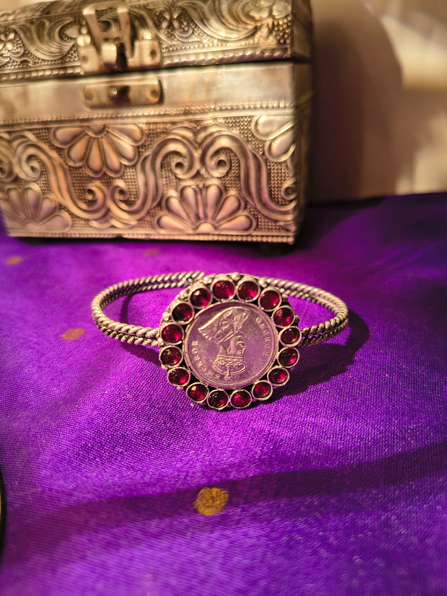 Empress Coin Kada – Adjustable Antique Finish