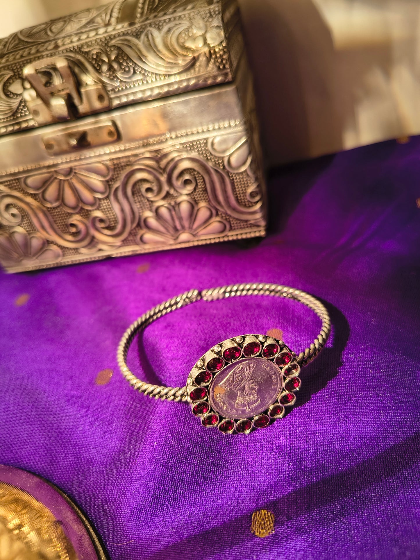 Empress Coin Kada – Adjustable Antique Finish