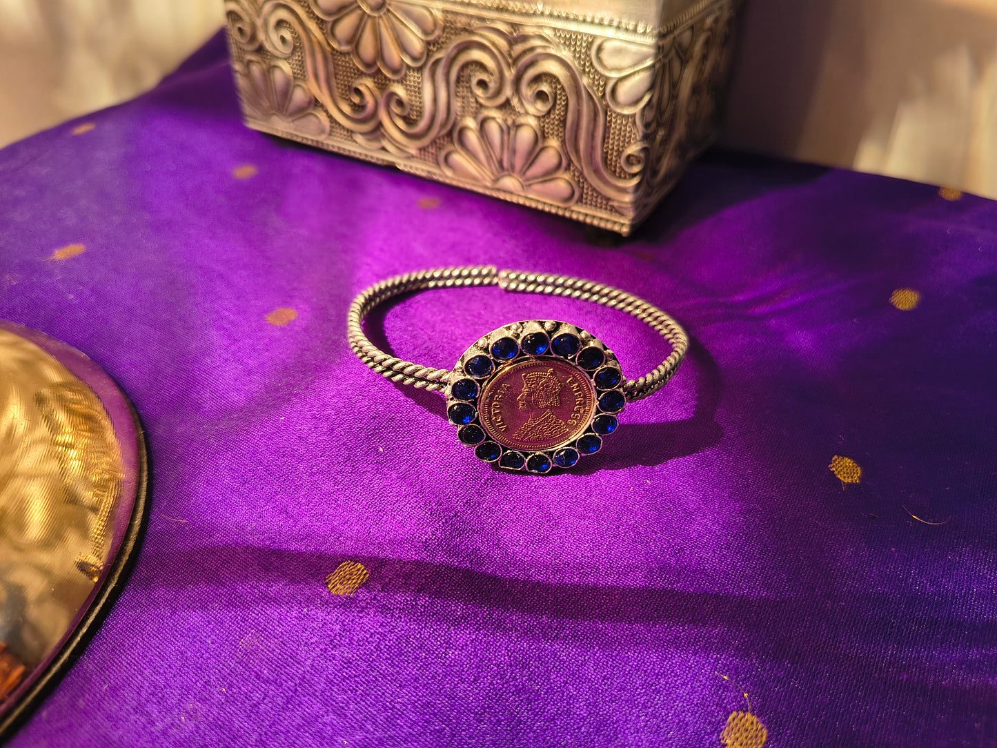 Empress Coin Kada – Adjustable Antique Finish