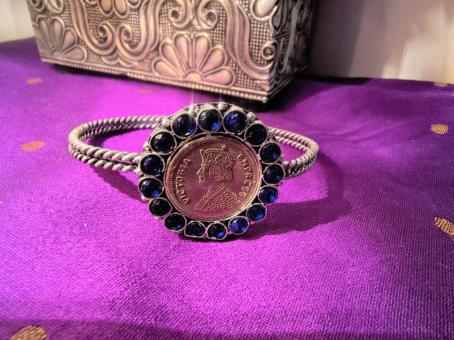 Empress Coin Kada – Adjustable Antique Finish