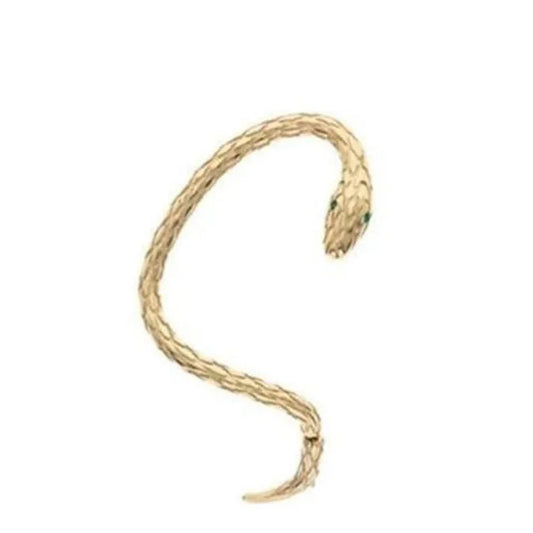 Golden Serpent Wrap Earring– Right ear
