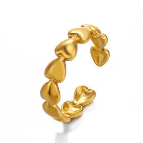 Golden Heart Adjustable Ring