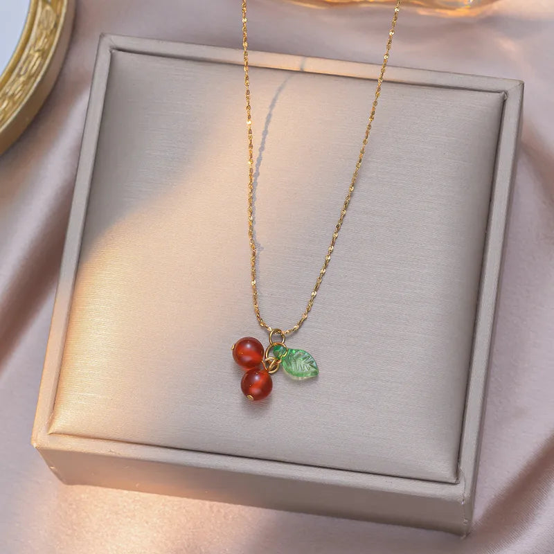 Sweet Cherry Pendant Necklace