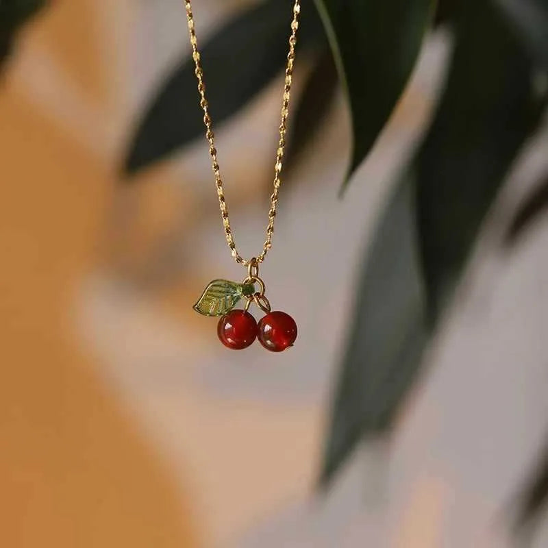 Sweet Cherry Pendant Necklace
