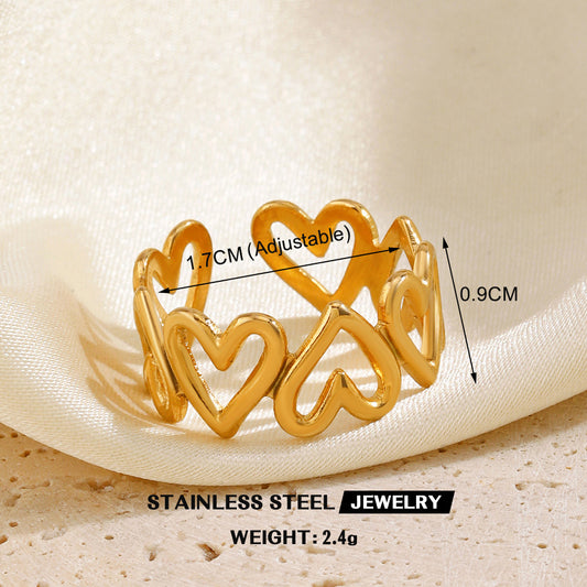 Golden Heart Adjustable Ring