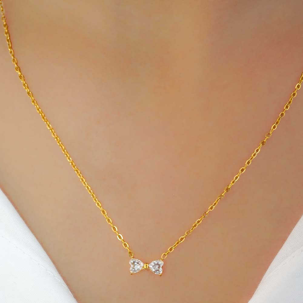 Dainty Bow Pendant Necklace