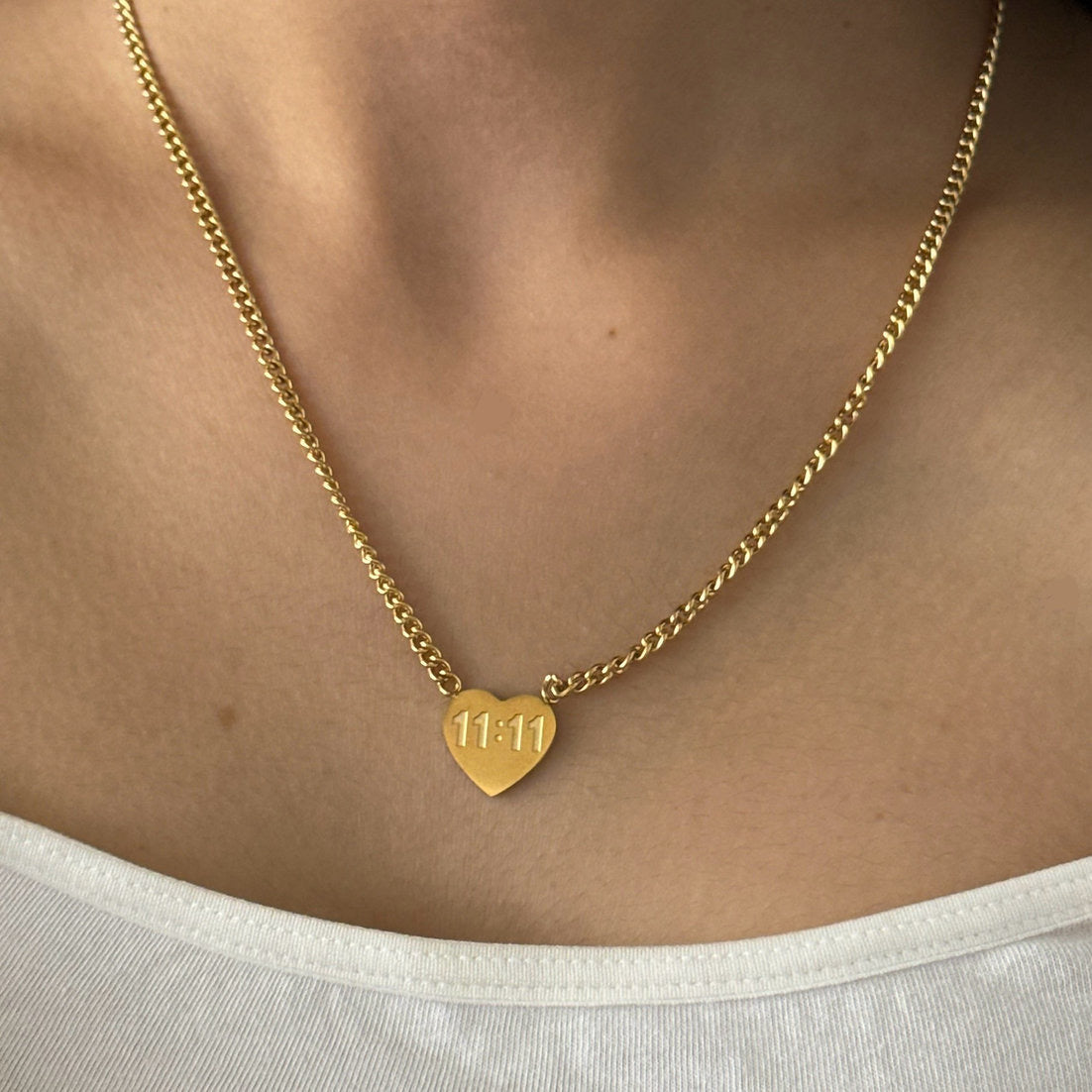 11:11 Heart Pendant Necklace
