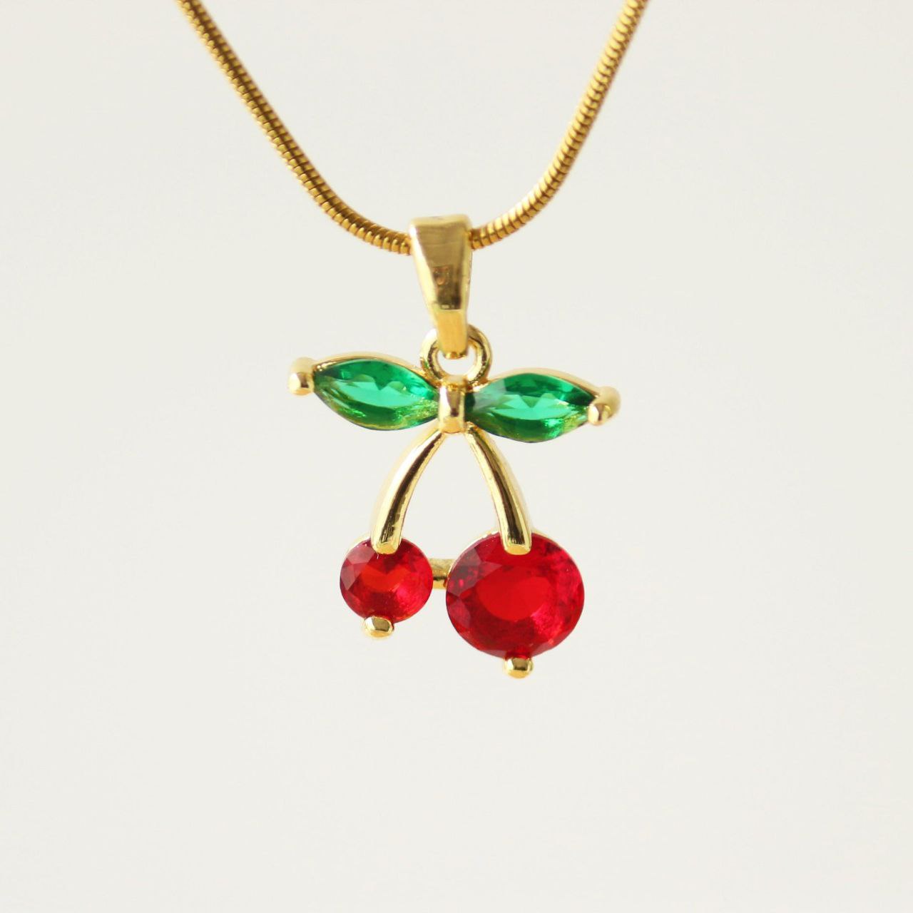 Red Cherry anti-tarnish Pendant Necklace