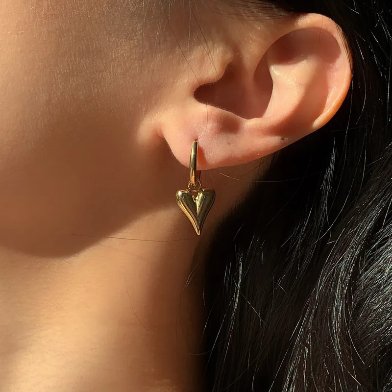 Golden Love Drop Hoop Earrings