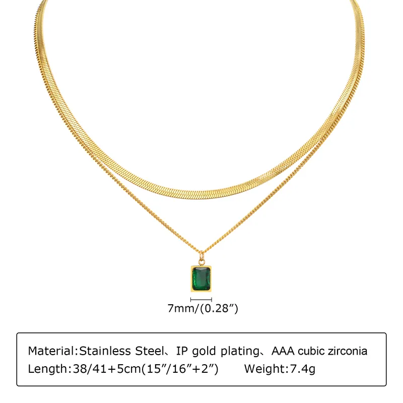 Elegant Gold-Plated Green Stone Pendant Necklace for Women | Trendy Daily Wear Jewelry